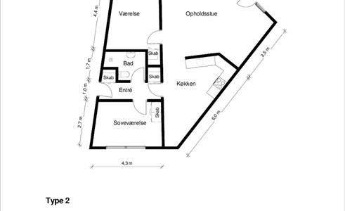 Lejlighed Brohusgade, 103 m2, 3 værelser, 8.670 kr.